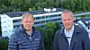 Bravidas regiondirektør i Vestland, Gisle Kvamme og Thunestvedt-administrende Roy Sætre er fornøyde med valg av felles lokaler. Foto: Bravida