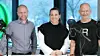 Jonas Henni Normann, bærekraftssjef i Schneider Electric fra venstre, her sammen med Carine Blyverket i Entra og Peter Jetzel fra Rebel-bygget i Oslo.